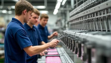 Maschinenbedienerschulung in Textilfabrik Niedersachsen